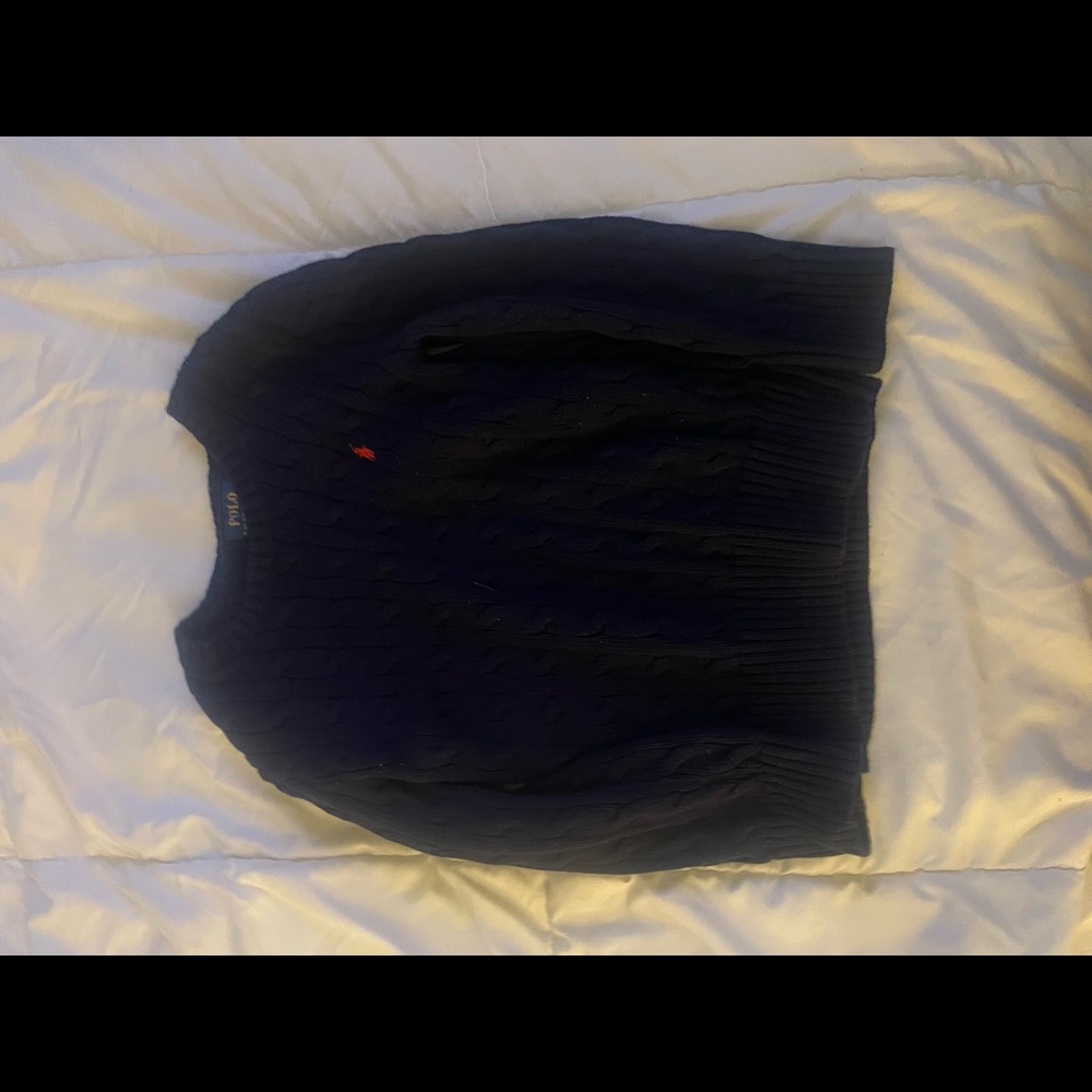 Blue polo sweater